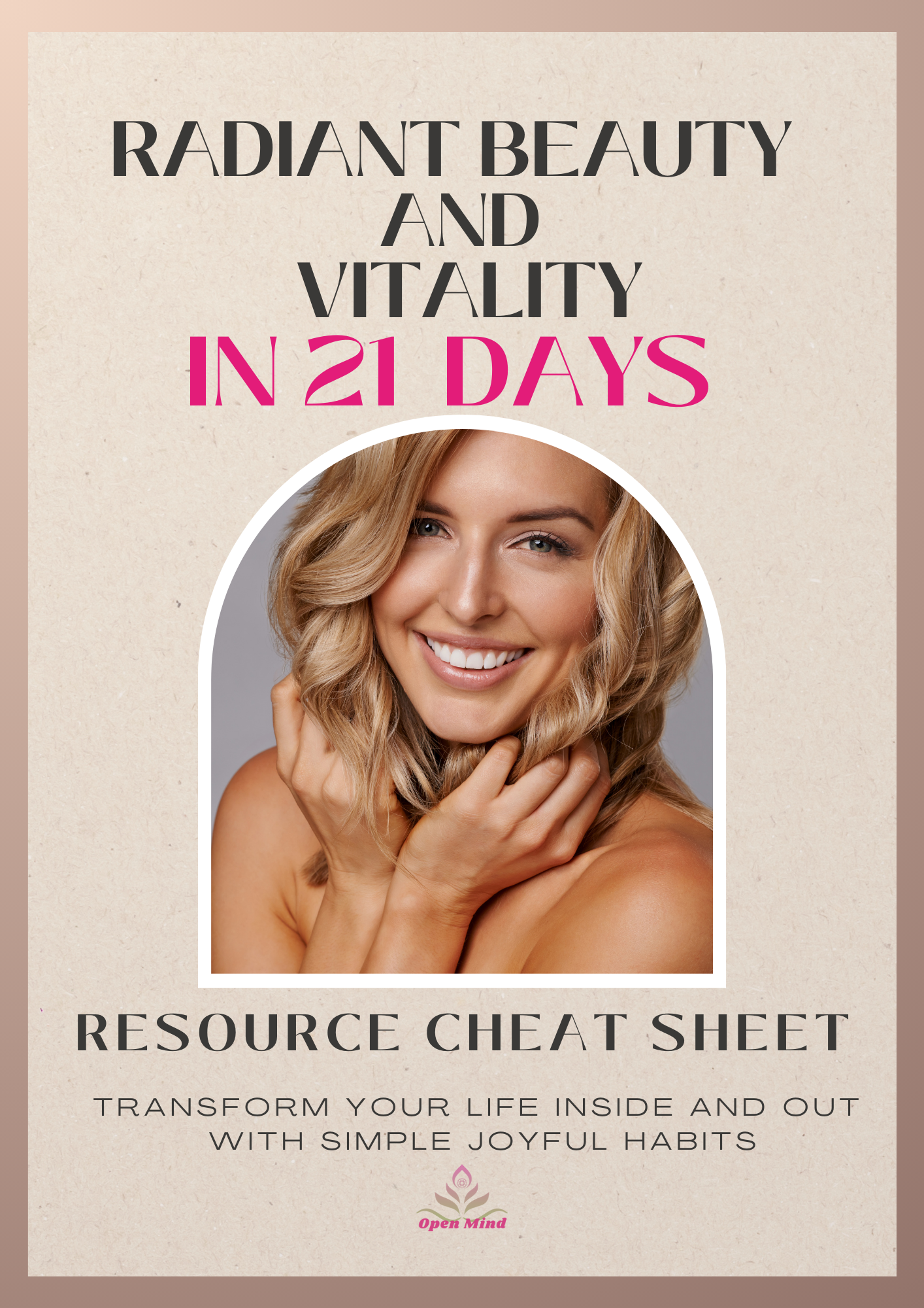 Radiant Beauty  and  Vitality in 21  Days -resource cheat sheet & checklist